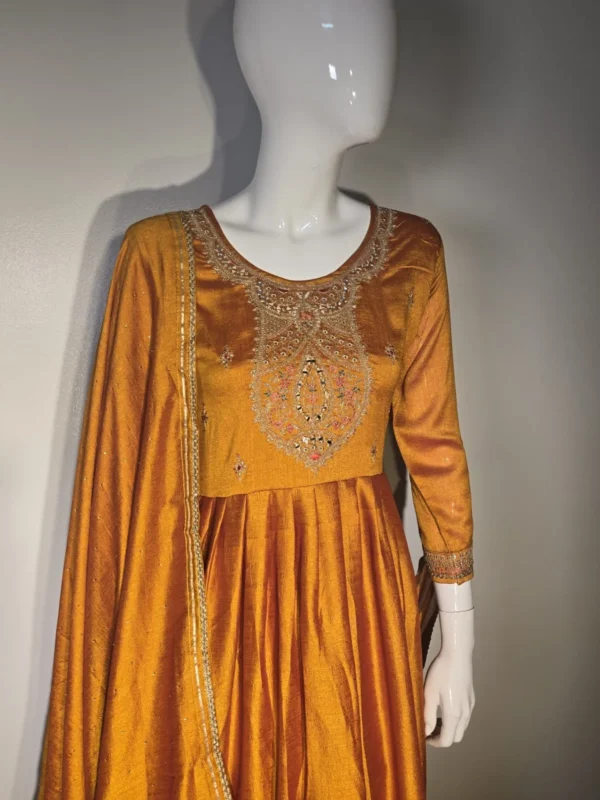 golden glow anarkali suit 2