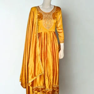golden glow anarkali suit