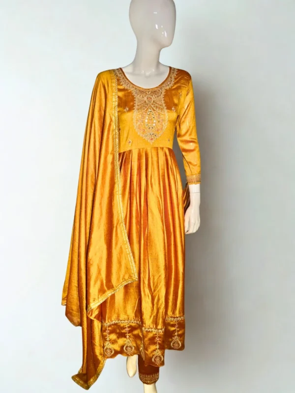 golden glow anarkali suit