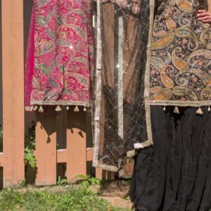 royal paisley black sharara suit