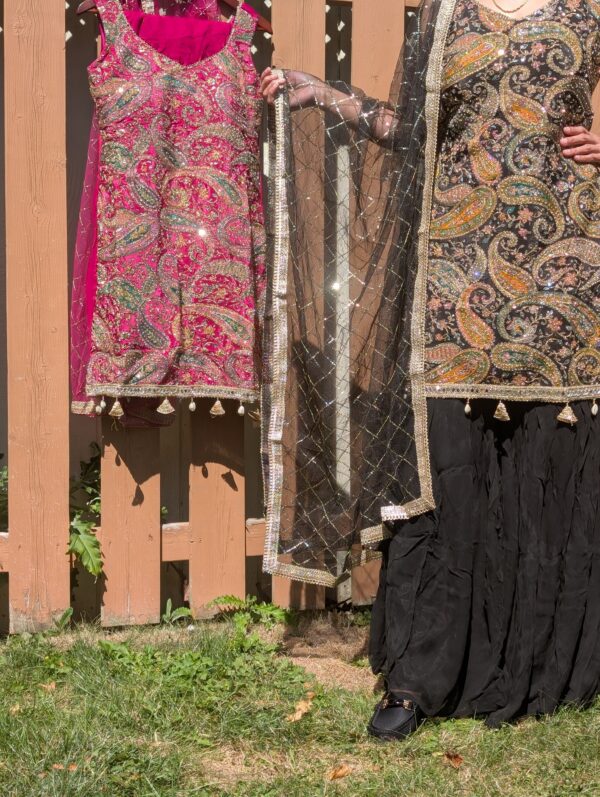 royal paisley black sharara suit